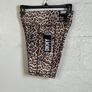 Dkny Sport Women's Mid Rise Bike Shorts - Natural Cheetah XS